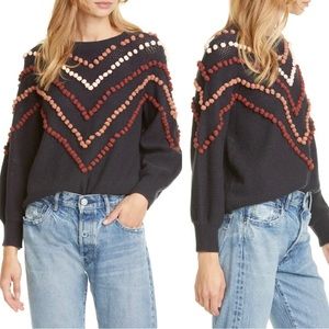 The Great Navy Bobble Pom Pom Sweater Size 2 Medium